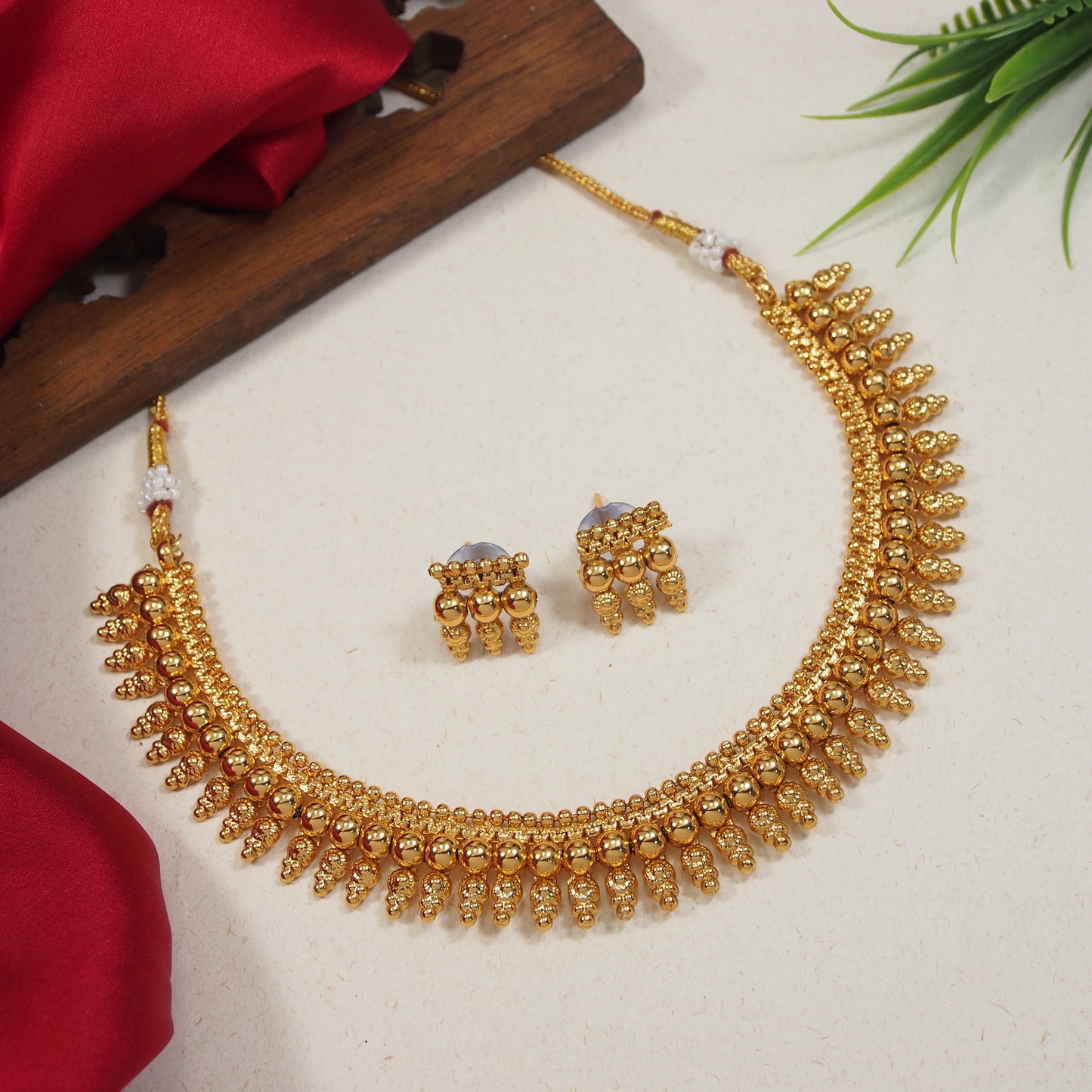 Golden Cascade Temple Jewellery Set