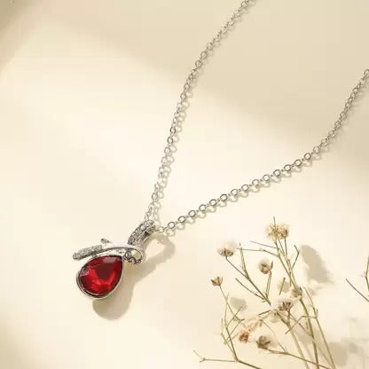 Fashion Pendant with Red Stone and American Diamond