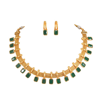 Emerald Elegance Temple Jewellery Set